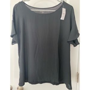 Loft mixed media flutter sleeve top, BNWT, sz M